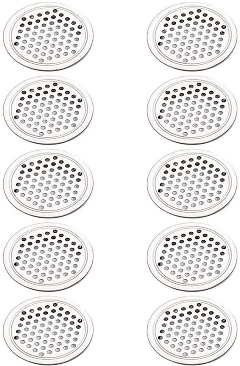 Dailygoody - Ventilatierooster - 10 Stuks - Roestvrij Staal - Zilver - Ventilatiegat - Geschikt voor Badkamer, Keuken en Kasten