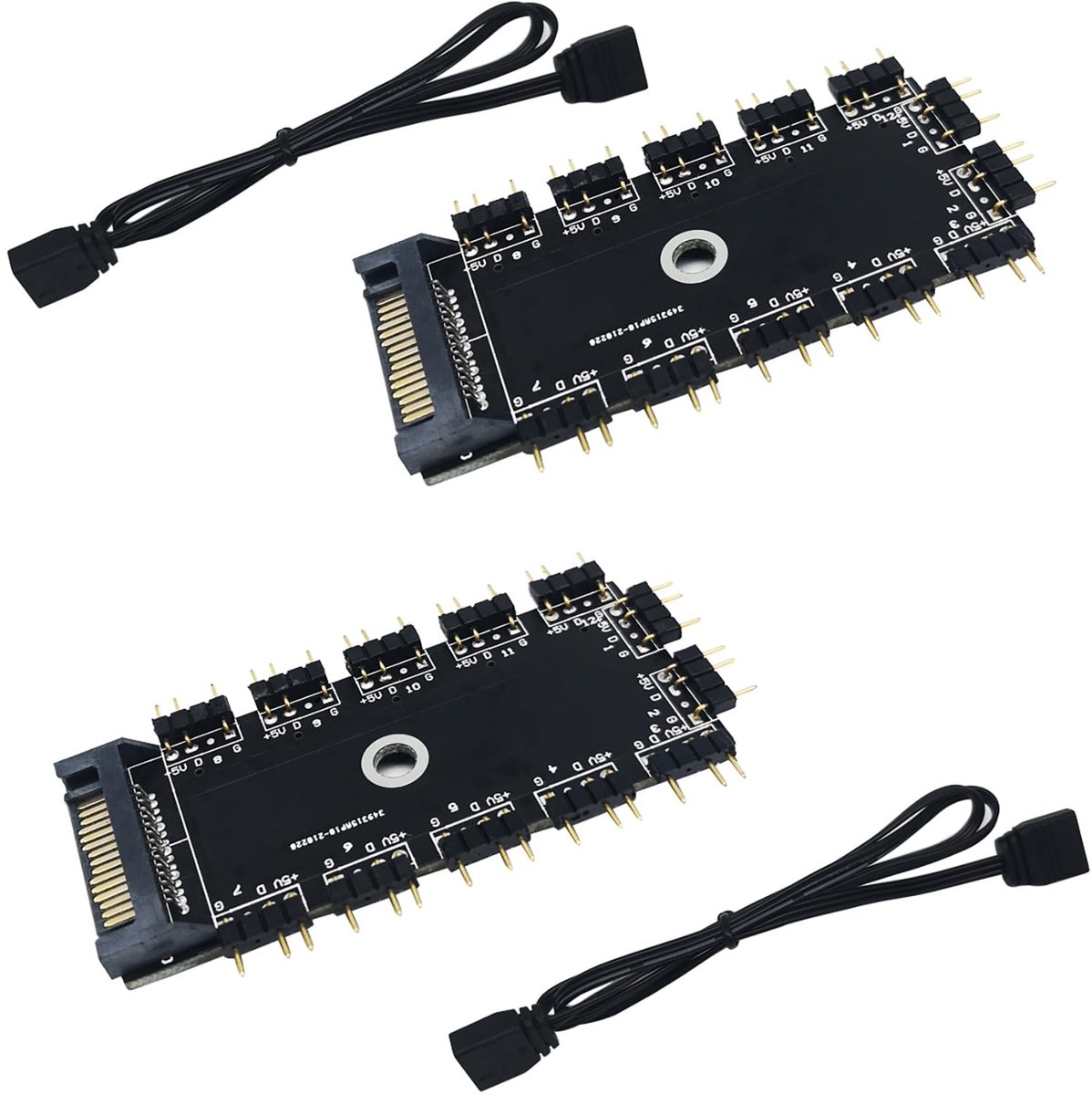 Dailygoody - Hub - 5V 3Pin RGB-splitterhub - 2 stuks - Ideaal voor gamers - Verbeter je PC verlichting - Eenvoudige installatie - Geschikt voor R