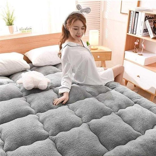 Japanse Futon Matras - Vloermatras Opvouwbaar - Comfortabel Slapen - Antislip Rugzijde - 150 x 200 cm - Grijs — afbeelding 3