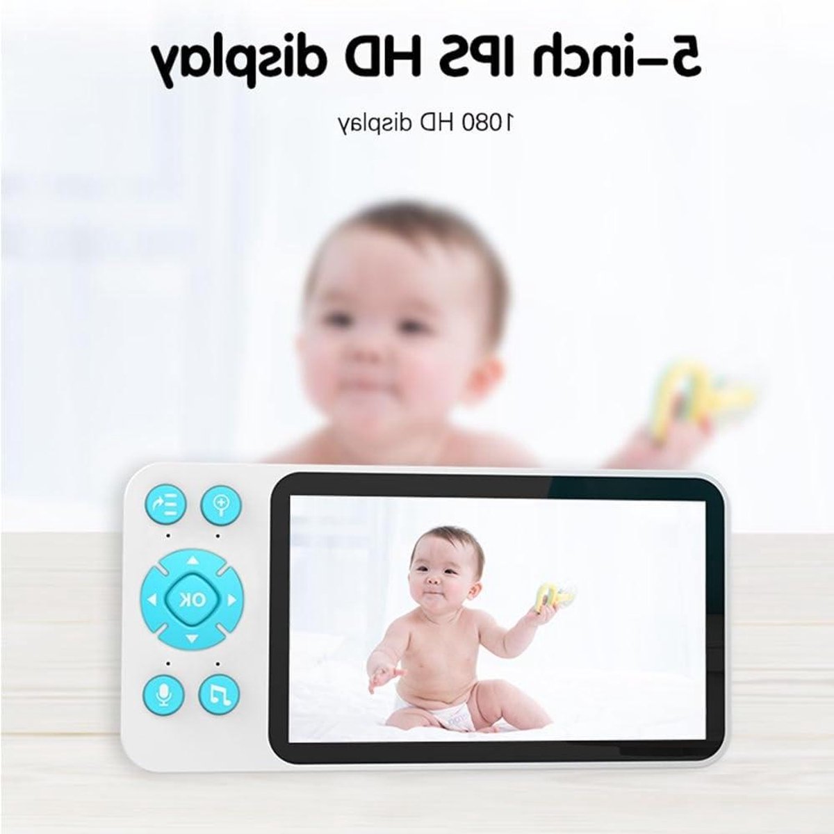 Babyfoon met Camera - Babybewaker Video - Baby in de gaten houden - 5 Inch Groot Scherm