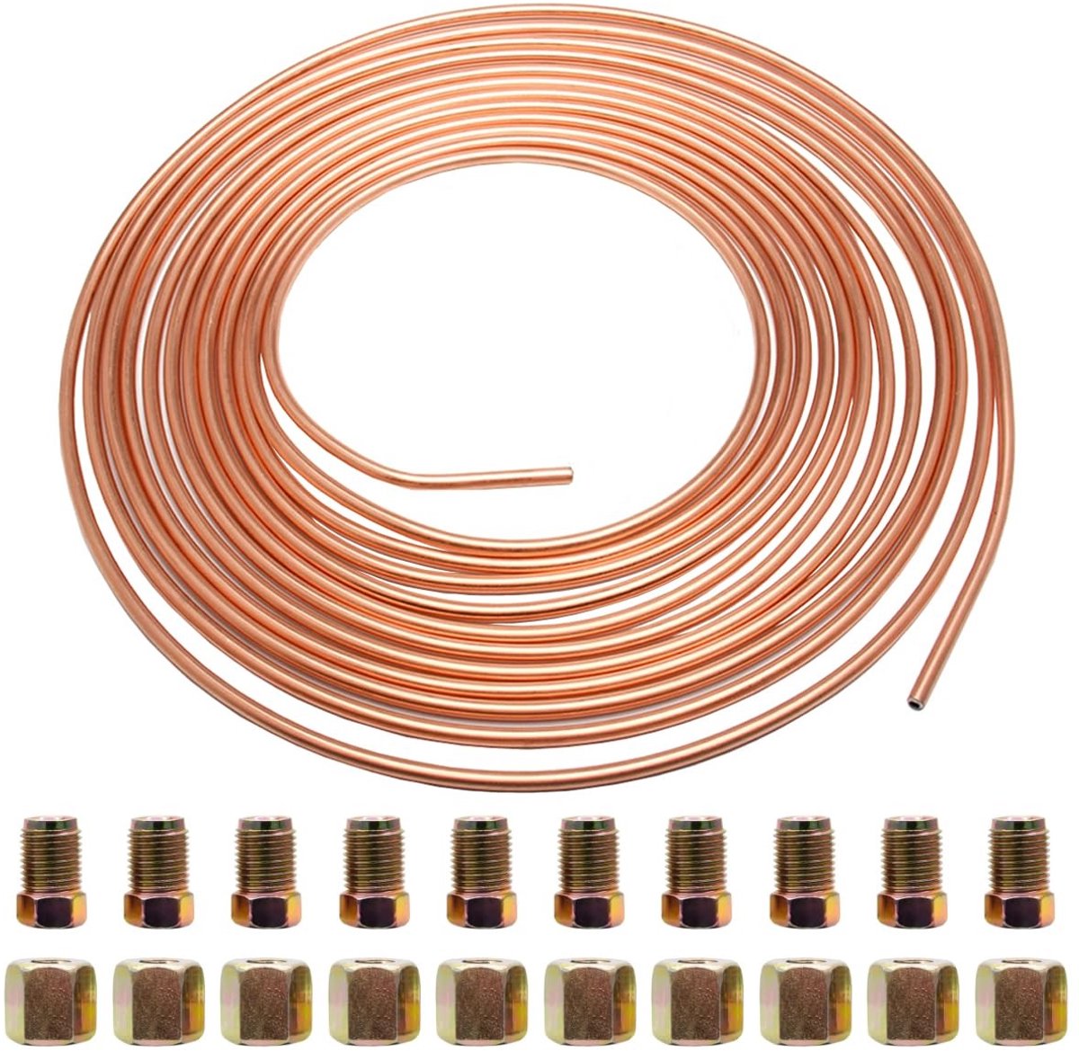 Dailygoody - Car Copper Brake Line - Vervangingsslang - Duurzaam en corrosiebestendig - Rood - Brake Line Connector - Geschikt voor brandstof- en rems