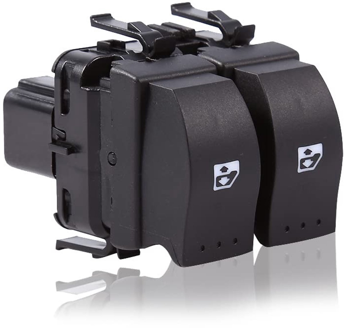 Dailygoody - Window Control Switch - Elektrische Raamknop - Dubbele Schakelaar - Zwart - Voor Renault Megane - Hoogwaardige Kwaliteit