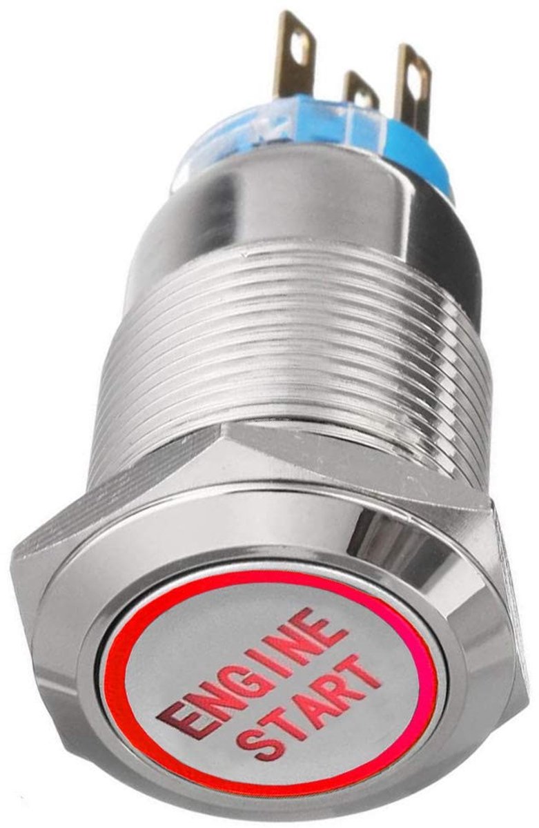 Dailygoody - Torque Switch - Drukknop - Waterproof - Rood - Automotive Switch - Geschikt voor voertuigen - 19mm