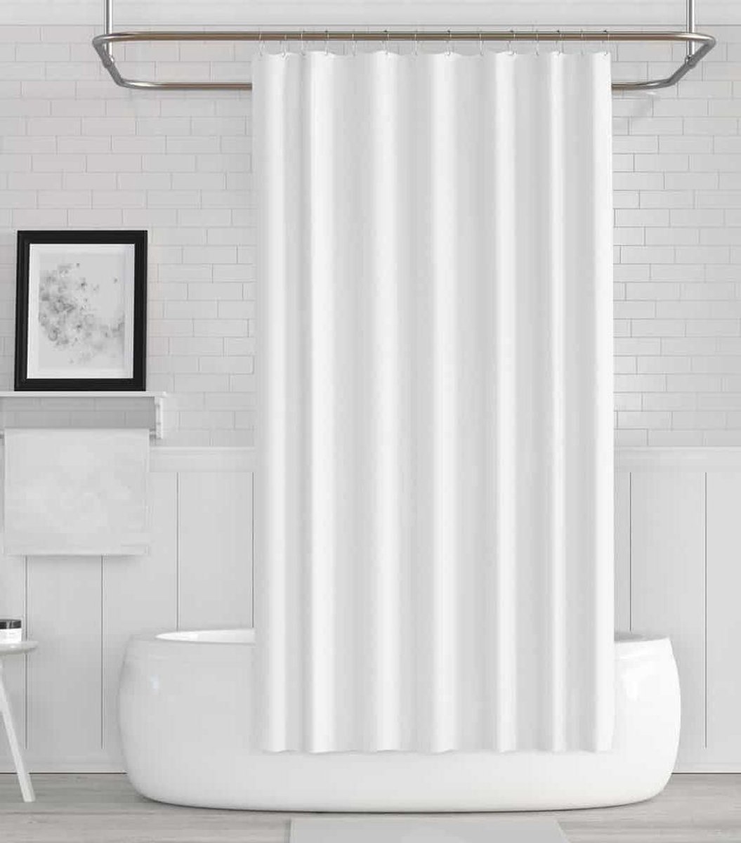 Textiel Douchegordijn - Douchegordijn Stof - Badkamer Beschermen - Waterafstotend - 120x200 cm - Wit