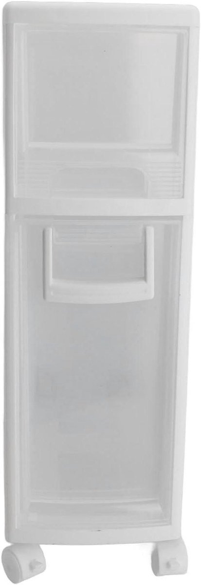 Smalle Opbergkast - Keuken Organizer - Ruimte Besparen - 2 Lagen Opslag - 53 x 40 x 21 cm - Wit