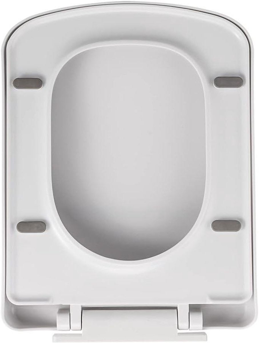 Vierkante Toiletbril - WC Deksel Stille Sluiting - Badkamer Vernieuwen - Zacht Sluitend Mechanisme - Standaard Maat - Wit