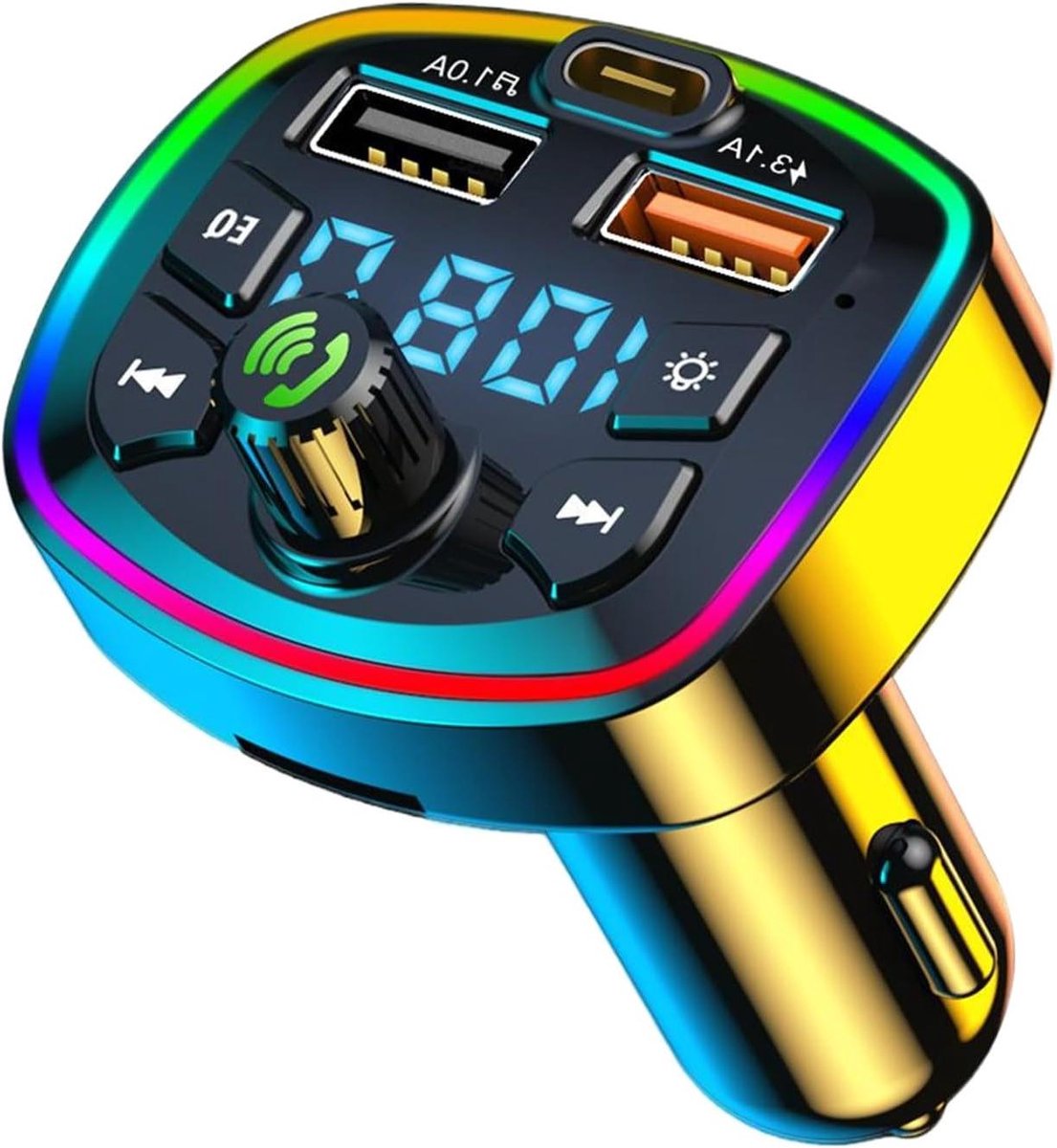 FM Zender Auto - Radio Adapter - Muziek Streamen - Dubbele Snellader Poorten - 11 x 7 x 5 cm