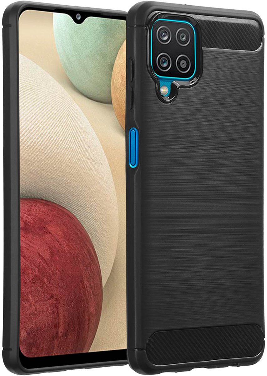 imoshion Hoesje - Geschikt voor Samsung Galaxy A12 - Brushed Backcover - Zwart
