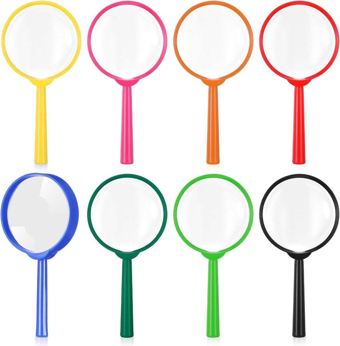 Set van 8 Mini Loepen in Diverse Kleuren, Handheld Vergrootglazen voor Kinderen, Perfect voor Detective Spelletjes, Buitenavonturen, Insecten Observatie en Lezen