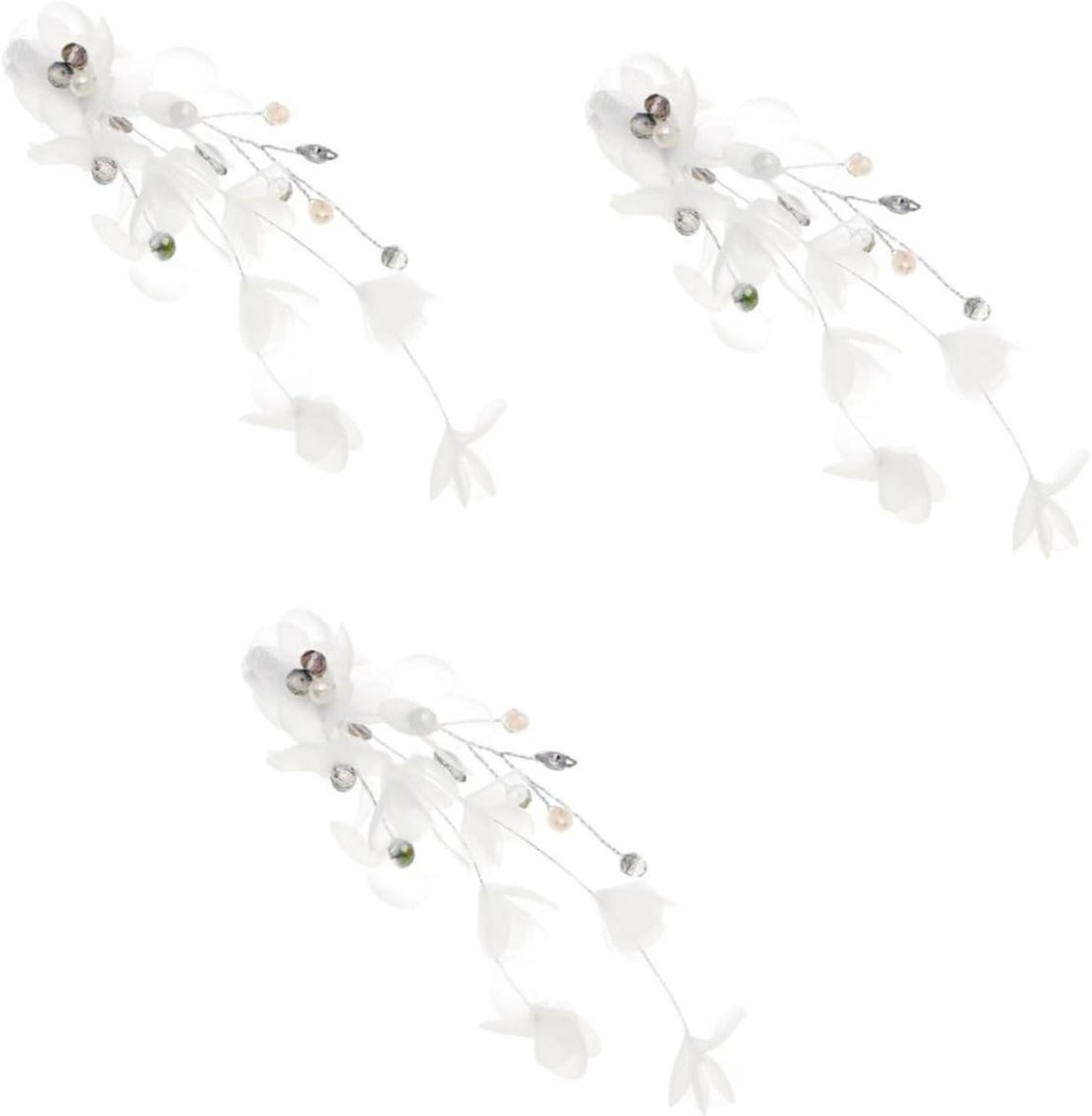Haarspeldjes Bruiloft - Haarklem Tiara - Bruids Decoratie - Elegant Ontwerp - 17 x 2 cm - Wit