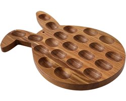 Paas Eierschaal - Konijn Snack Plaat - Feestelijk Serveren - 21-Gats Ontwerp - 42 x 28 cm - Houtkleur
