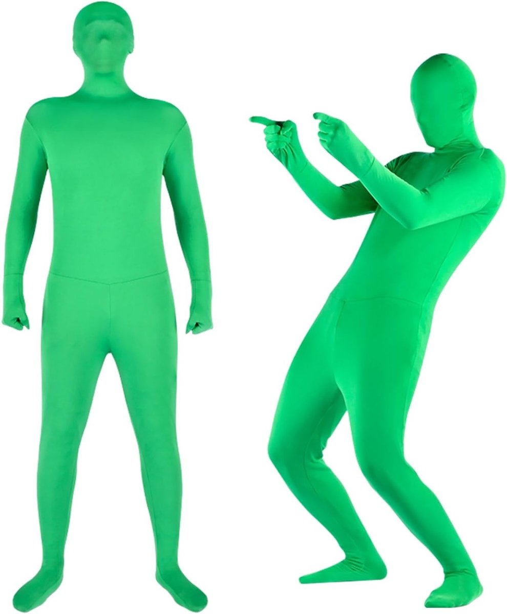 Full Body Chromakey Suit voor Special Effects, Cosplay en Fotografie - Unisex Stretch Kostuum tot 180cm