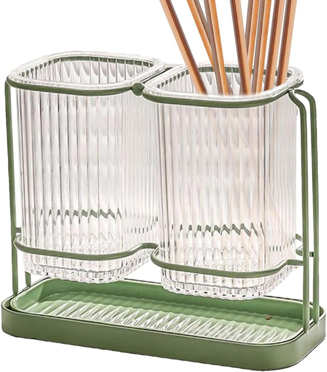 Keukengerei Houder - Bestek Organizer - Netjes Eten - Stabiele Afwerking - 1.21 Pounds - Groen