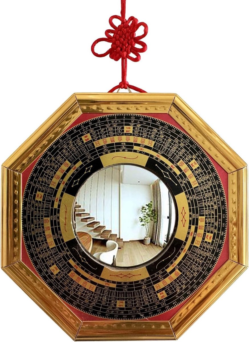 Traditionele Feng Shui Bagua Spiegel, Convex Decoratie voor Thuis, Winkel en Bedrijf - 17.5 cm, Geluk en Harmonie