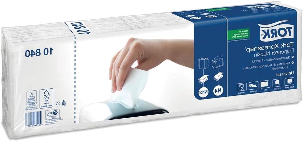 Xpressnap Dispenser Servetten - Papieren Servetten Houder - Hygiënisch Serveren - Eénmalig Gebruik - Standaard Formaat - Wit