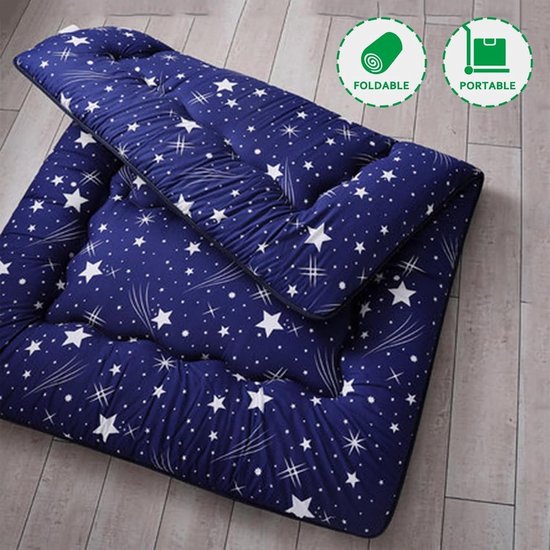 Japanse Vloermatras - Opvouwbare Futon Matras - Vloer Slapen - Extra Dikke Oprolbare Mat - 180x200cm - Ster — afbeelding 5