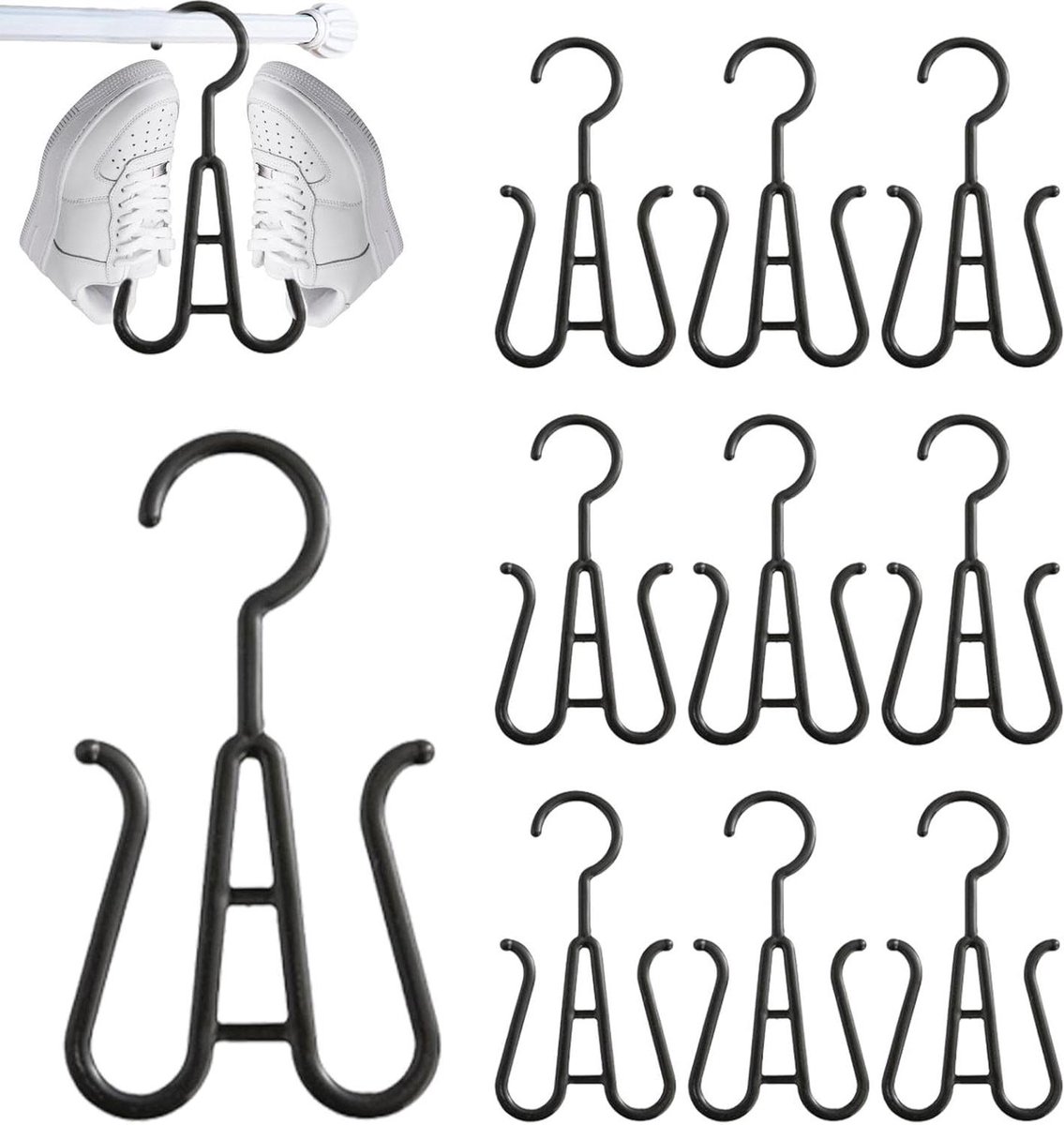 Schoenen Drooghaak - Sandaal Hanger - Schoenen Organiseren - Flip Flop Design - 10x20cm - Zwart