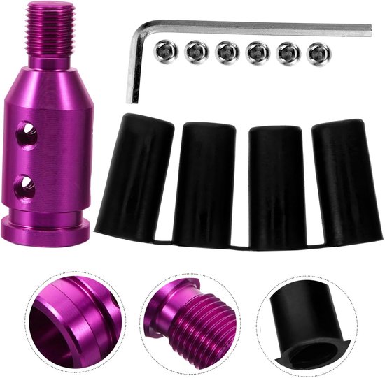 Pookknop Adapter - Schakelknop Houder - Auto Modificatie - Universele Pasvorm - 5.5 cm - Zilver — afbeelding 4