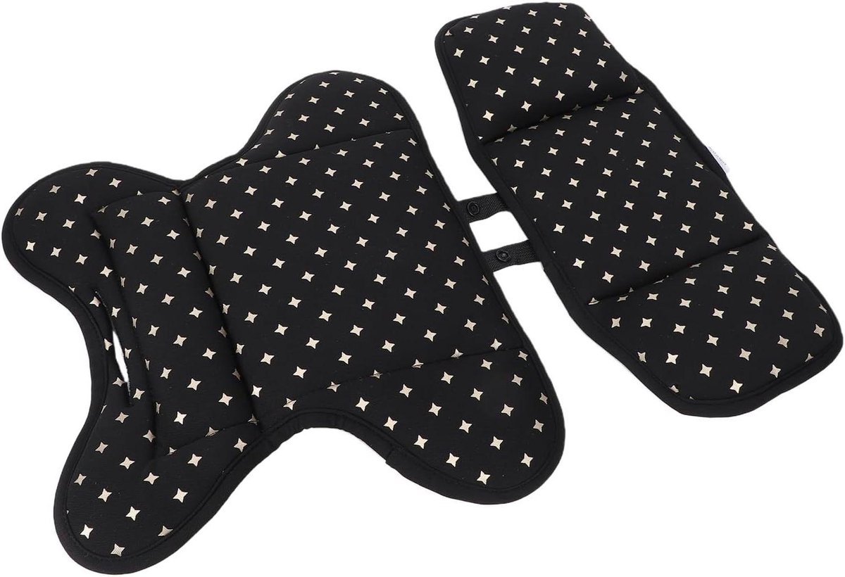 Baby Zitkussen - Kinderwagen Inzet - Comfortabel Reizen - Verstelbare Hoofdsteun - 43 x 24 x 7 cm - Grijs