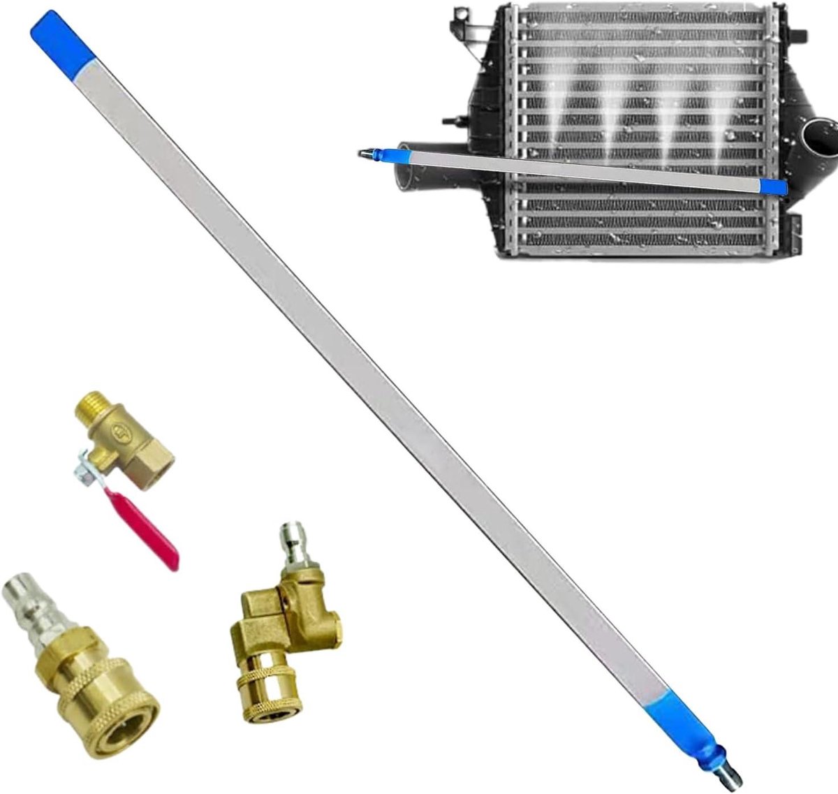 Radiatorreiniger Staaf - Voertuigonderhoud - Koeler Reinigen - Compact Draagbaar Ontwerp - 60 cm Lengte - Zilver