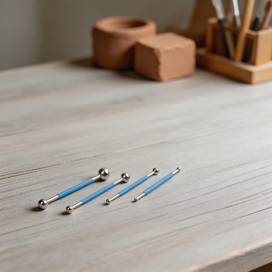 Vloernaad Gereedschap - Voegballen Set - Tegelwerk Afwerken - Dubbele Bal Ontwerp - 4 Stuks - Blauw Zilver — afbeelding 3