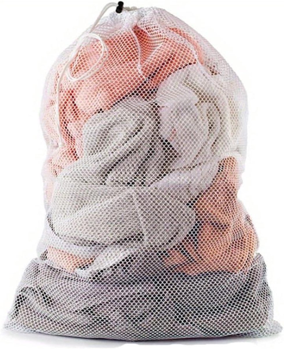 Waszakken Set - Wasnetten Beschermers - Kleding Beschermen - Met Trekkoord - 30 x 40 cm - Wit