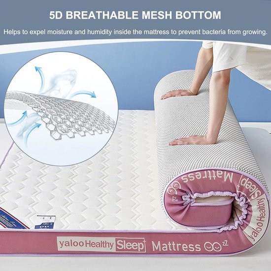 Japanse futonmatras - Vloerbed - Comfortabel slapen - 5-laags kern - 90 x 200 cm - A — afbeelding 3