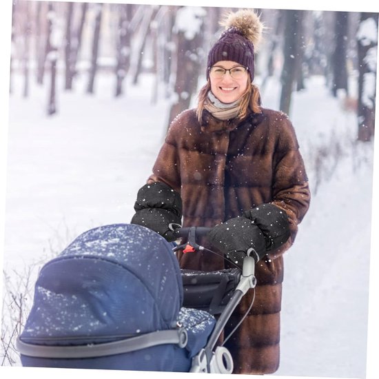 Kinderwagen Wanten - Baby Accessoires - Warm Blijven - Drie Laags Stof - Medium - Donkergrijs — afbeelding 3