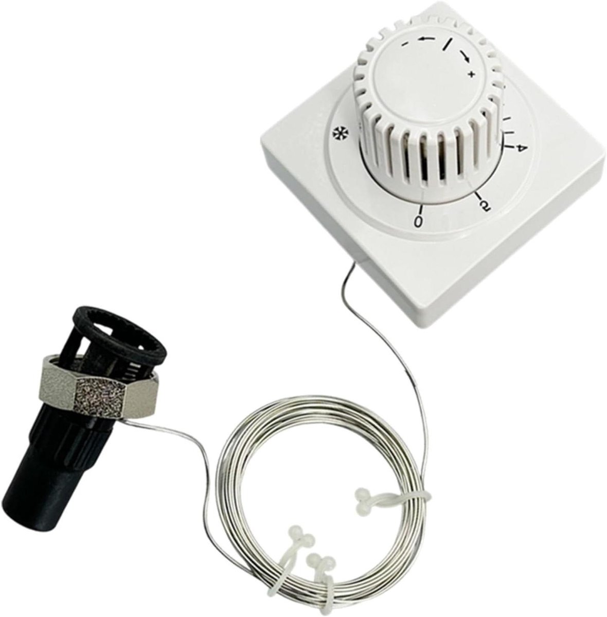 Thermostaatkop met afstandsbediening - Radiatorregelaar - Comfortabel verwarmen - Flexibele capillaire buis - M30 x 15 - Wit
