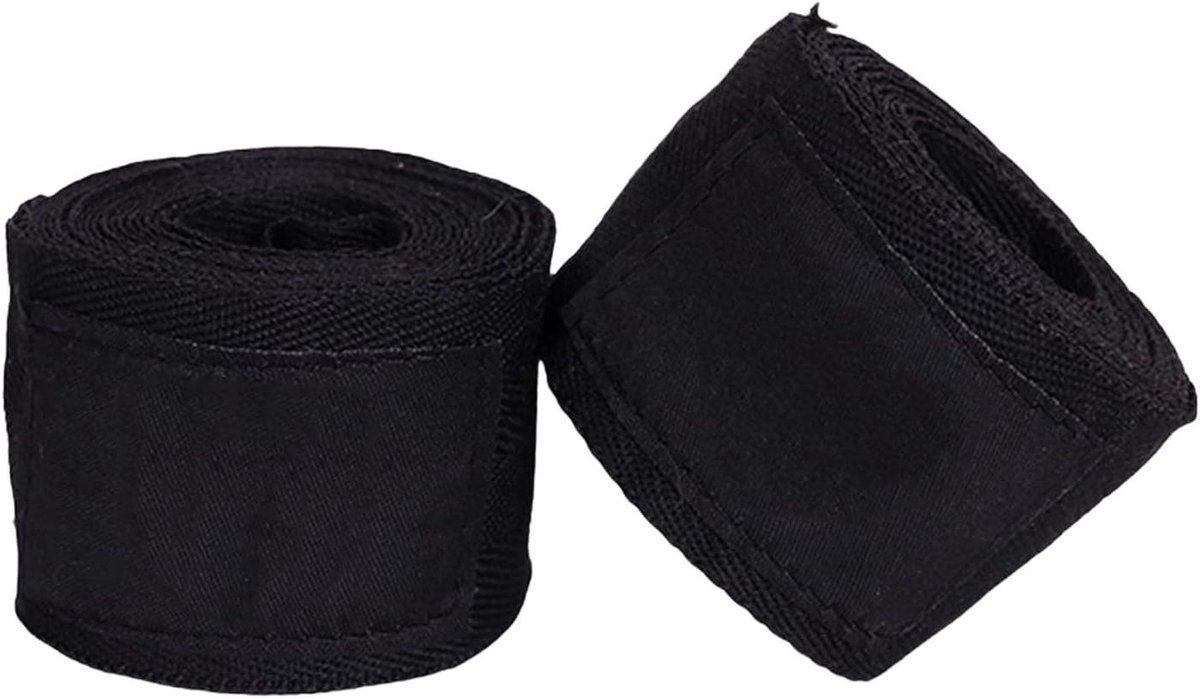 Bokshandschoenen Wraps - Polsbanden Training - Sport Bescherming - Elastisch Verstelbaar - 2 Stuks 3/5 Meter - Zwart