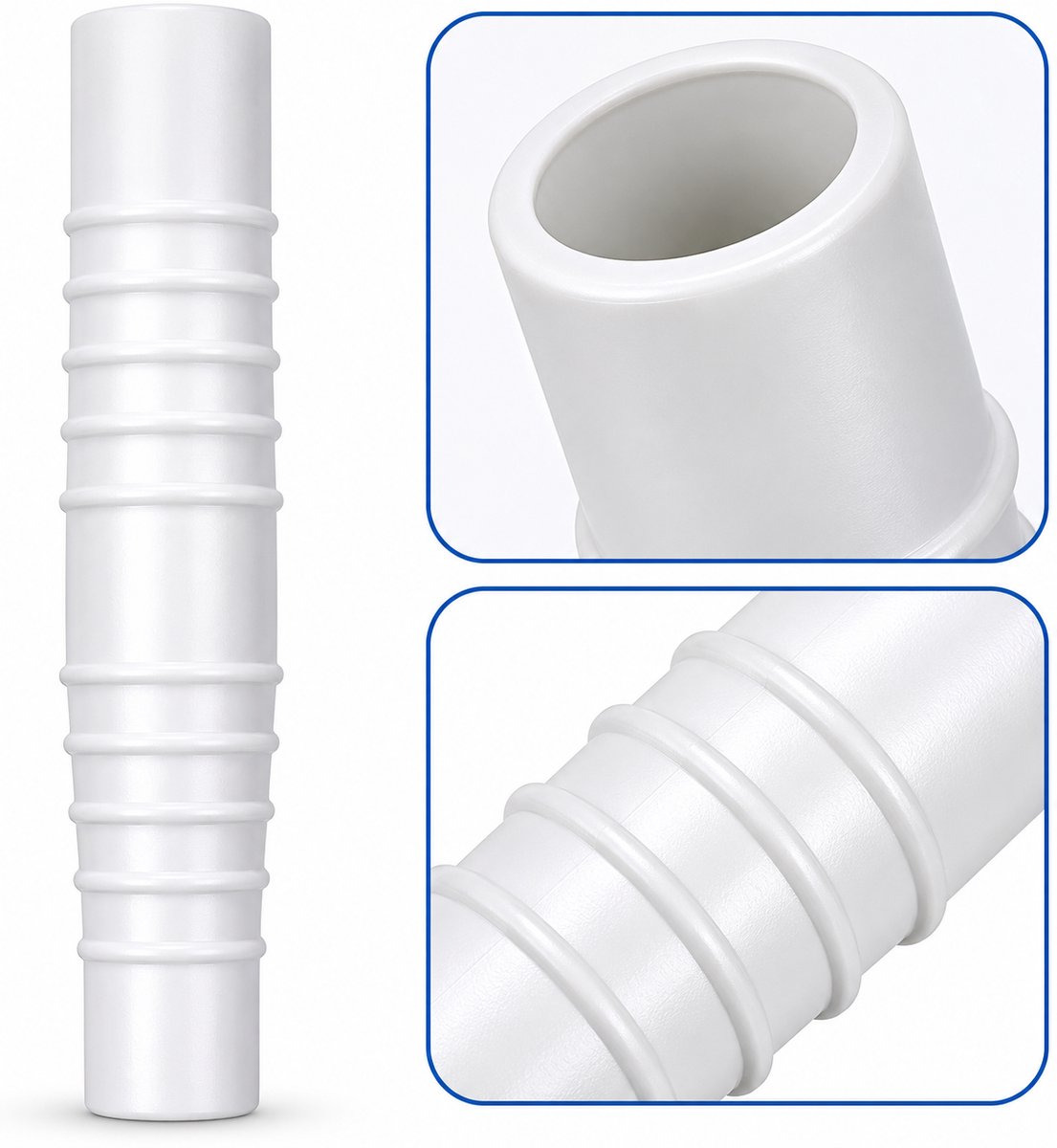 COIL Zwembadslang Adapter 32/38 mm – Koppeling voor Zwembadstofzuiger en Filtersysteem – Universele Verbindingsadapter – Wit