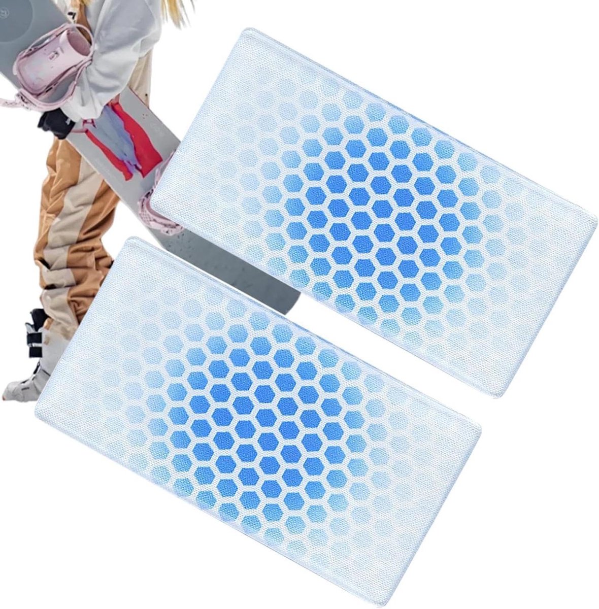 Skibeschermers Set - Beenbeschermers Ski - Wintersport Comfort - Gel Schokabsorptie - 13 x 6.5 cm - Blauw