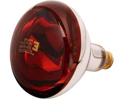 Infrarood Warmtelamp - Reptielenlamp Verwarming - Dieren Welzijn - Natuurlijke Warmtestraling - E27 Fitting - Rood