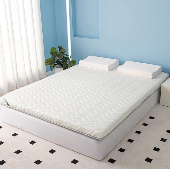 Opvouwbare matras - Vloerbed - Extra slaapplaats - 4-laags structuur - 85 x 195 cm - Wit — afbeelding 3