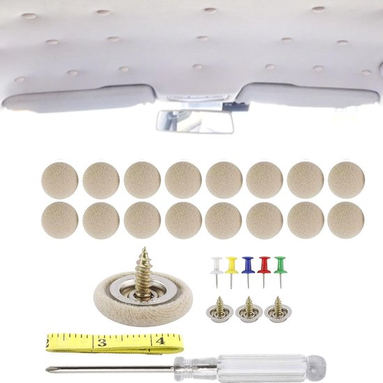 Dakhemel Reparatiekit - Interieur Bevestiging - Auto Interieur Herstel - Universele Pasvorm - 60 Delig - Beige — afbeelding 3