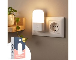 Dutsi - Nachtlampje Stopcontact - Dag & Nacht Sensor - 3x Dimbaar - 1 stuk - Voor Baby, Kind en Volwassenen