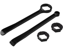 Bandenwisselset Motor - Lepelgereedschap Banden - Onderhoud Motor - Aluminiumlegering - 5 Maten Sleutels - Zilver