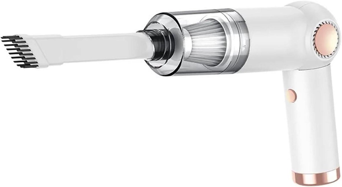Draadloze Handstofzuiger - Mini Stofzuiger - Auto Interieur - Hoge Zuigkracht - 5W Vermogen - Parelwit
