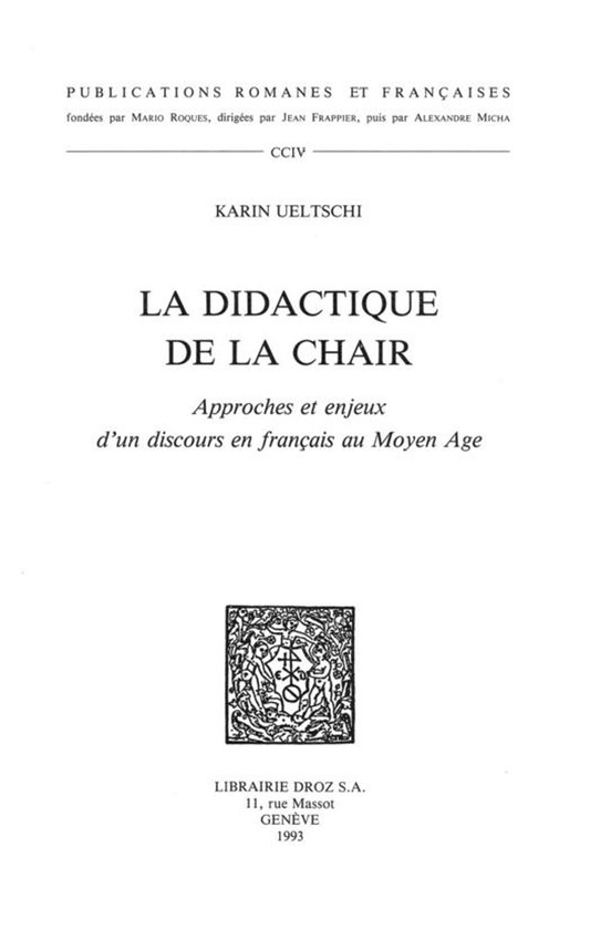 Publications Romanes et Françaises - La Didactique de la ch ... - cover