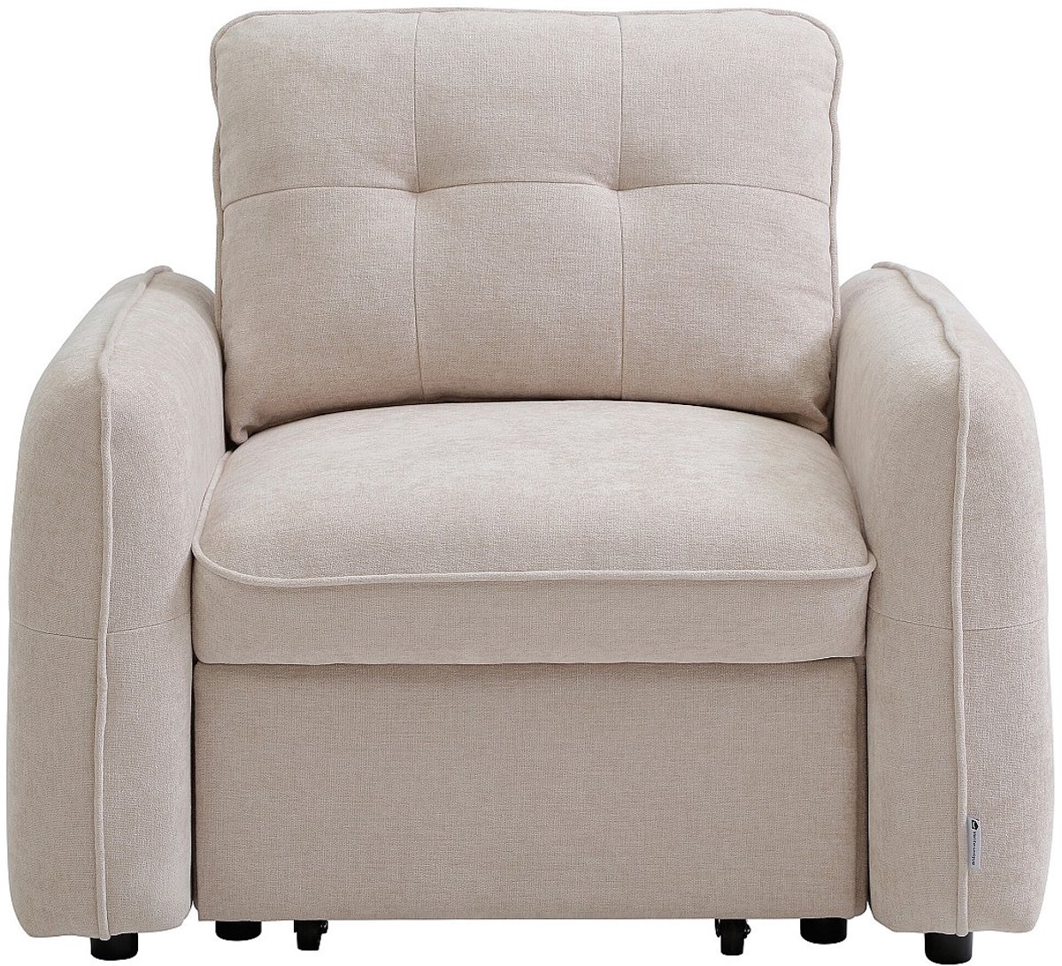 Vente-unique Slaapfauteuil in beige getextureerde stof POBAVA