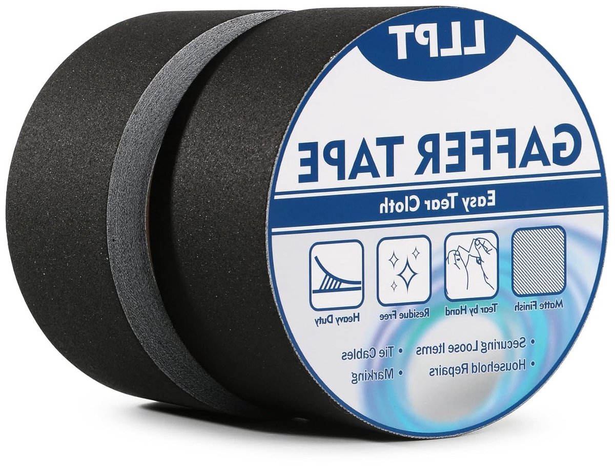 SnelShoppen - Robuuste Zwarte Tape, 2 Stuks, 50 mm x 15 m | Waterdichte Zelfklevende Stoffen Tape voor Repareren, Verstevigen en Afplakken in Film, Th