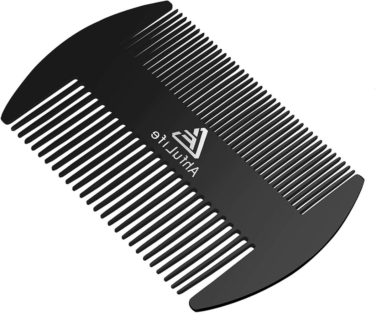 Metalen Haar- en Baardkam - Antistatische Dual Action Pocket Kam - Perfect voor Portemonnee
