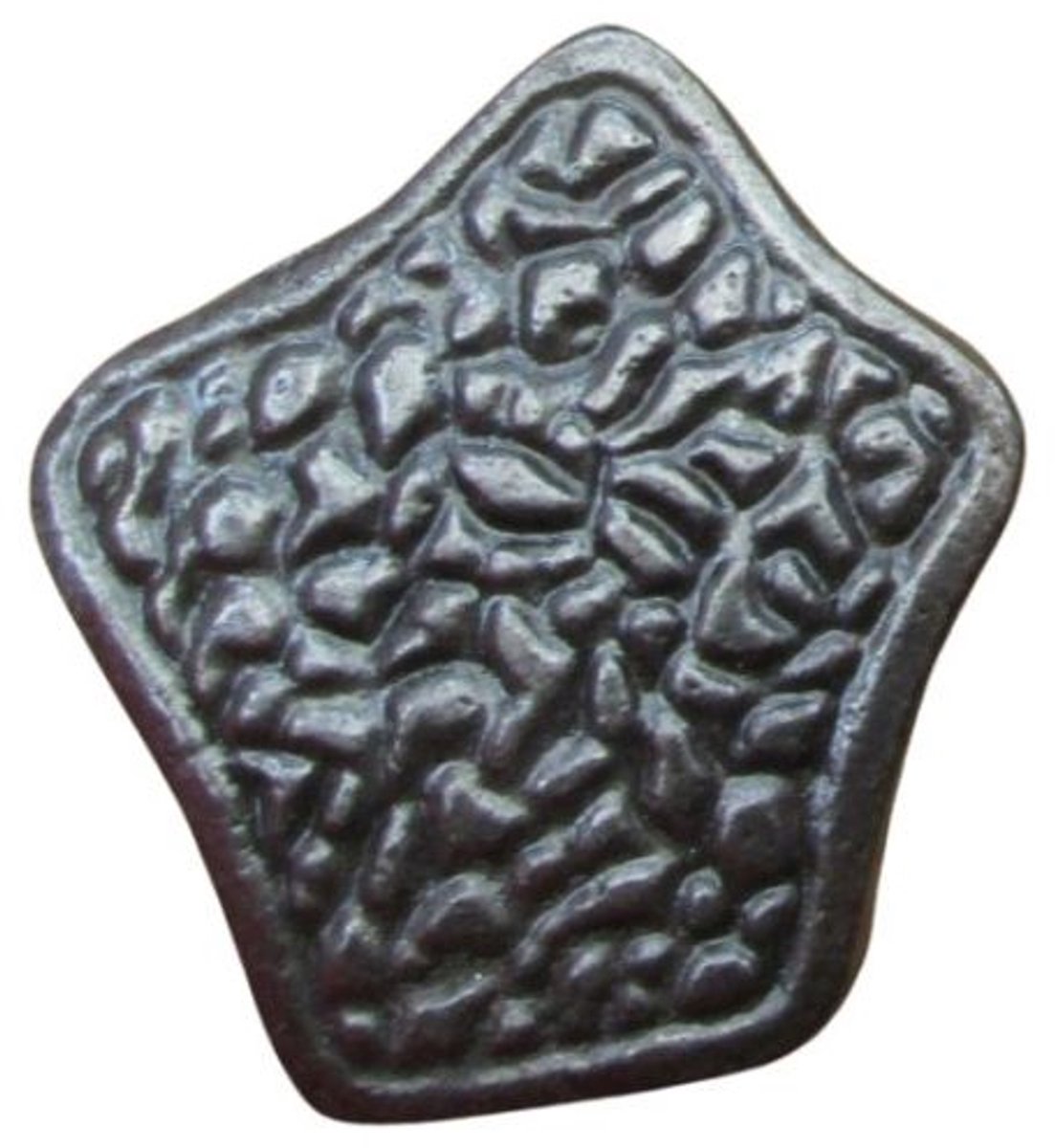 Fancy Crown style Textured Knob Antique Iron