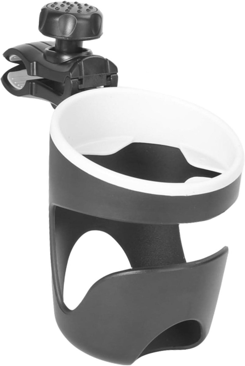 Kinderwagen Bekerhouder - Flessenhouder Kinderwagen - Onderweg Boodschappen - Compact Ontwerp - 16 cm - Zwart