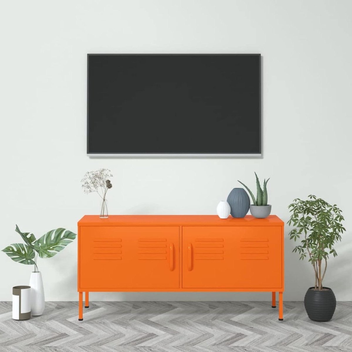 Tv-meubel - Staal - 105x35x50 cm - Oranje
