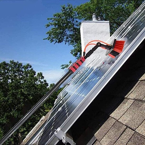 Telescopische Watertoevoer Kit - Uitschuifbare Wasborstel - Ramen Schoonmaken - Met Waterdruk Systeem - 54 m - Grijs — afbeelding 3