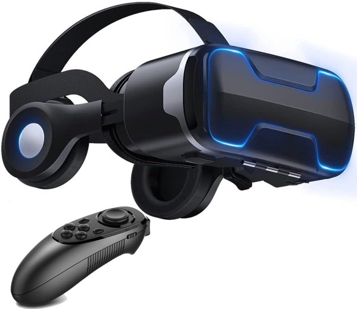 VR Headset - Virtual Reality Bril - Film en Games - Verstelbare Hoofdband - 4.7-6 Inch Telefoon - Blauw