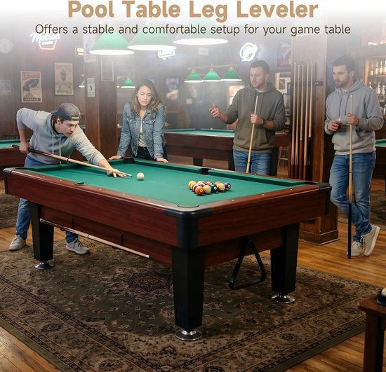 Pooltafel Levelers - Biljartsteunvoeten - Tafel Stabiliseren - Verstelbaar Hoogteontwerp - 4 Stuks - Zilver — afbeelding 5