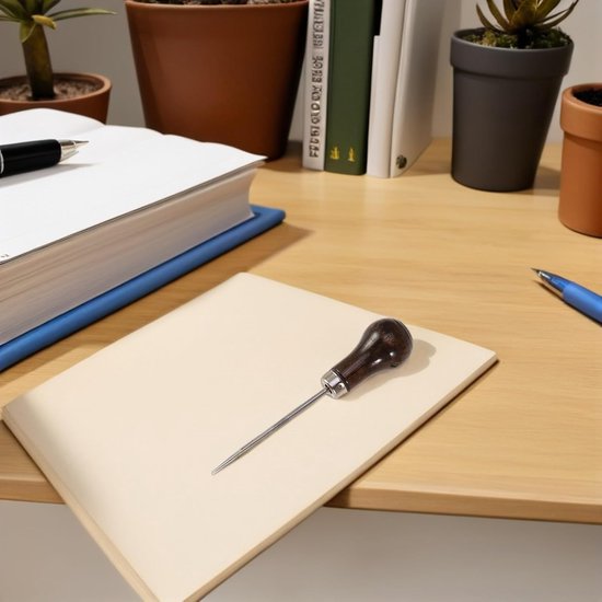 KHBUAB 21 Stuks Delige Boekbindset met Gewaxte Linnen Grote Oognaalden Ergonomische Priem Gebogen Naalden voor Nauwkeurig Handmatig Boekbinden Doe-het-zelf Projecten — afbeelding 3