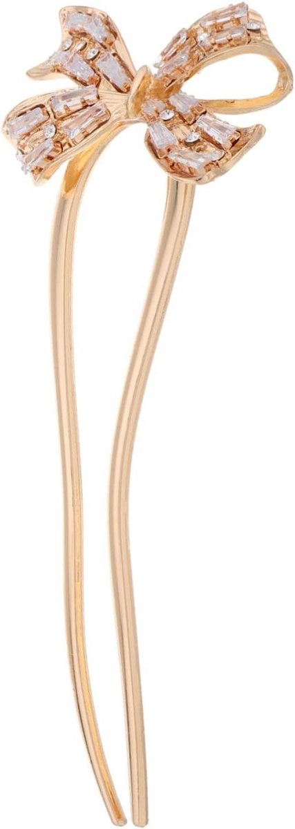 Haarspeld U-vorm - Knot houder - Opsteken haar - Versierd met zirkonia - 125 cm - Goud